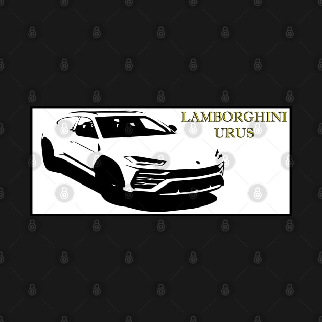 Lamborghini Urus Black and White by Mathew Graphic