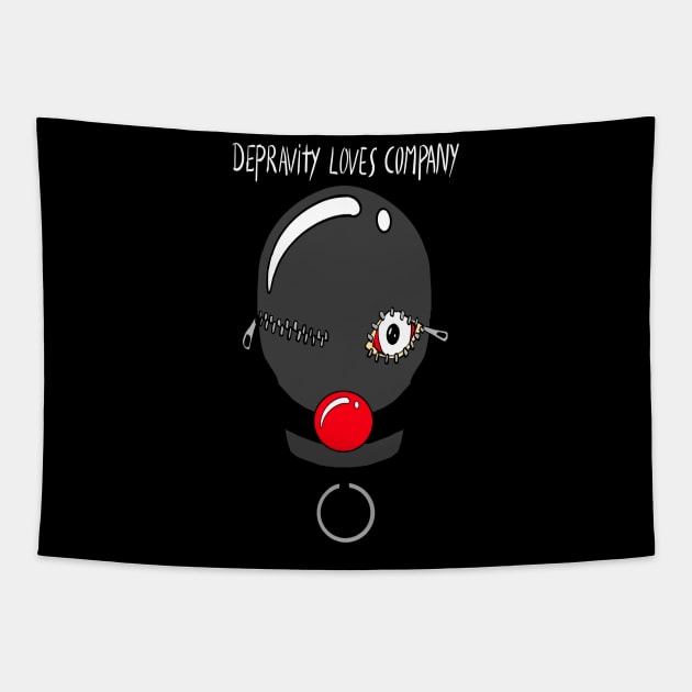 Depravity Loves Company - White letter Tapestry by LarsBeelzebub