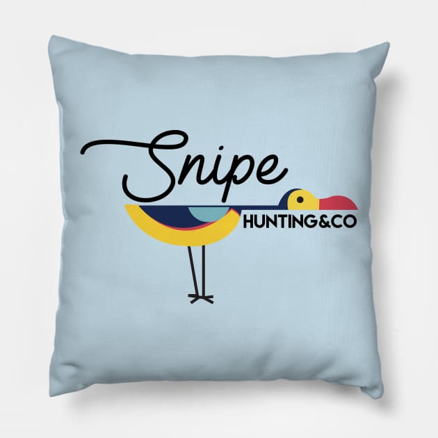 Snipe Hunting & Co Pillow by WereAllMadBoutique