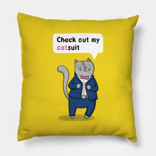 Cat in a Catsuit Pillow