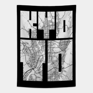 Kyoto, Japan City Map Typography - Light Tapestry