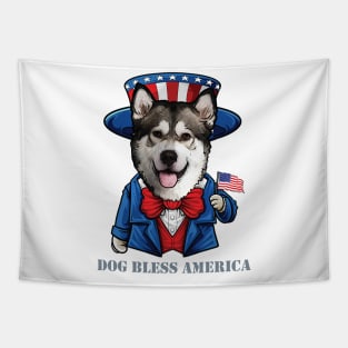 Fourth of July Pun Alaskan Malamute Tapestry