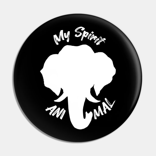 Elephants Are My Spirit Animal - Silhouette Pin by IvyLilyArt