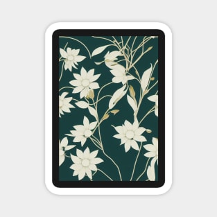 Beautiful Stylized White Flowers, for all those who love nature #213 Magnet