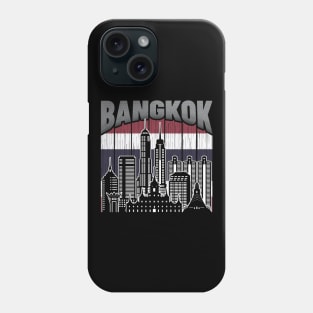 Bangkok Thailand Skyline Vintage Flag Phone Case