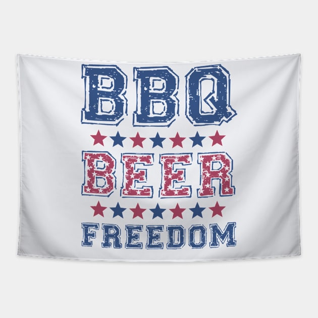 BBQ Beer and Freedom Tapestry by OldTony