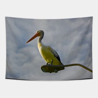 Pelican on a Light! Tapestry