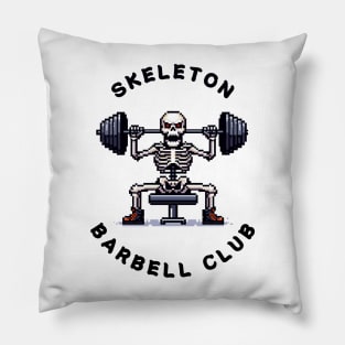 Skeleton Barbell Club Pillow