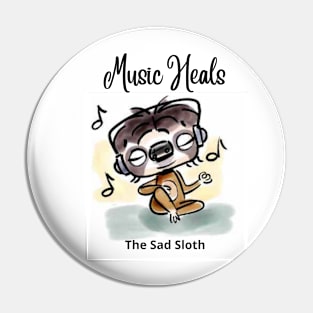 Sloth Music Pin