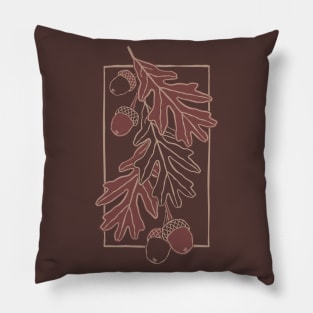 Autumn oak leaves and acorns pattern Pillow