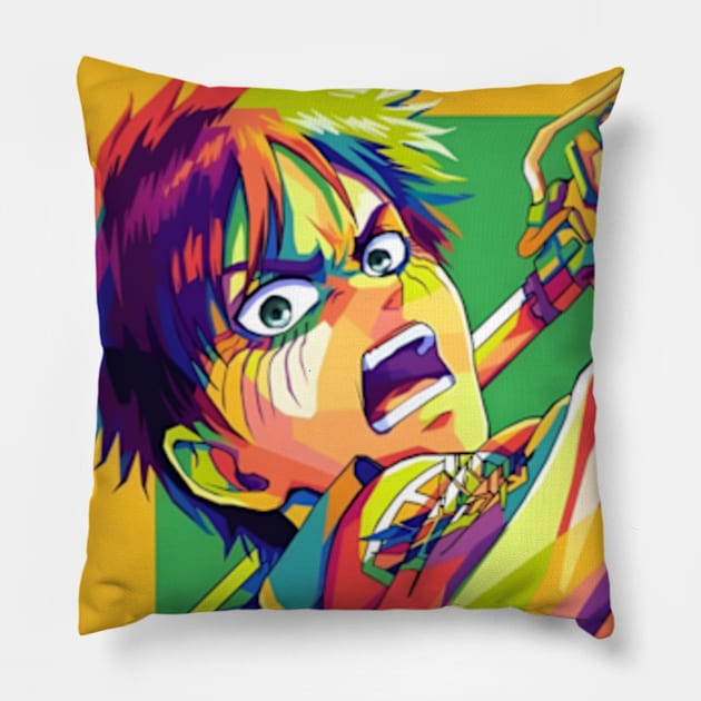 Eren jaeger wpap pop art Pillow by Art engineer