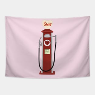 Retro Style Love Gas Pump Tapestry