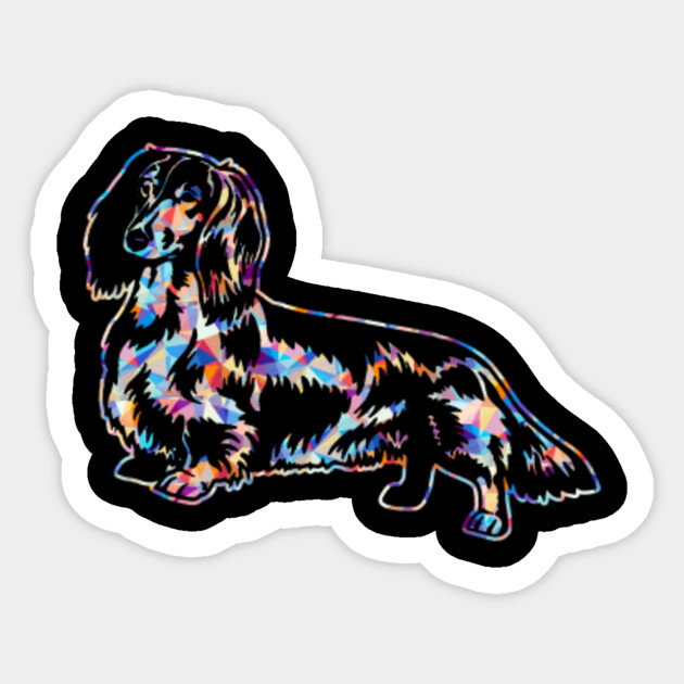 Diamond Painting Rainbow Colored Dachshund Dachshund Sticker
