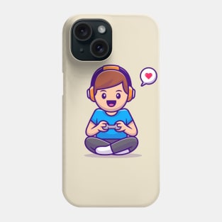 Cute Boy Playing Game Phone Case