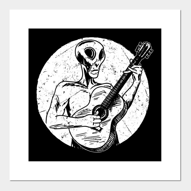 Alien Shirt Ufo Shirt Alien Playing Acoustic Guitar Area 51 T Shirt Guitar Shirt Roswell New Mexico Shirt Alien Art Ufo Art Funny Vintage Shirts Vintage Posters And Art Prints Teepublic