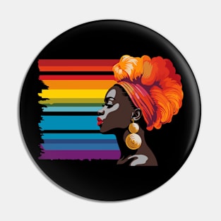 Afro Rainbow Art Pin