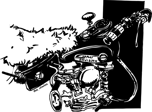 furry panhead Kids T-Shirt by the_vtwins