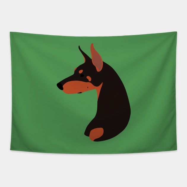 SimpliciTee - Cropped Doberman Pinscher Tapestry by Larthan