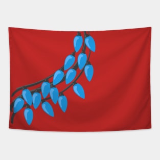 Triple String of Blue Holiday Lights for Life Day Tapestry