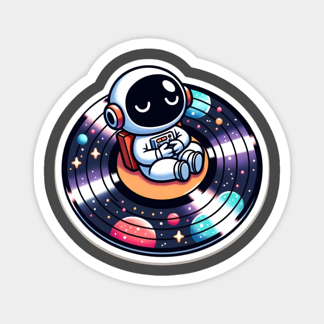 Astronaut in Space- Cosmic Record Magnet by DefineWear