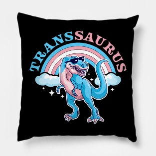 Transgender Dinosaur Transsaurus Trans Pride LGBT Pride Flag Pillow