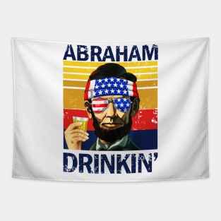 4th Of July Drinking Party Abe Lincoln Retro Tapestry