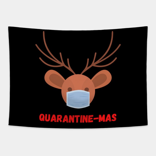 Quarantine-Mas Reindeer Christmas in Quarantine Reindeer with a Mask Social Distancing Tapestry by nathalieaynie