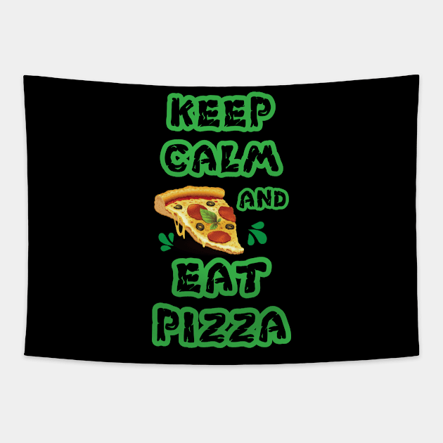 keep calm and eat pizza Tapestry by bisho2412
