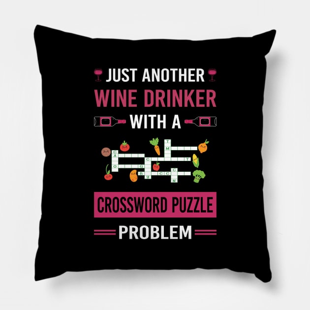 Wine Drinker Crossword Puzzles Pillow by Good Day