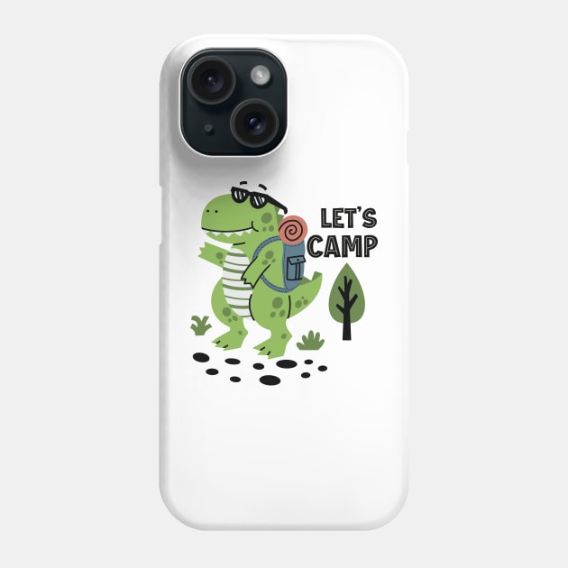 Happy camper dino Phone Case by bayucesh