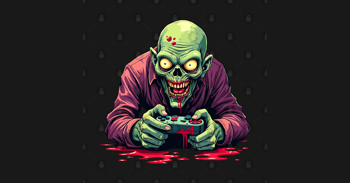 Zombie Gamer Creepy Horror Video Game Controller - Zombie Gamer - T ...