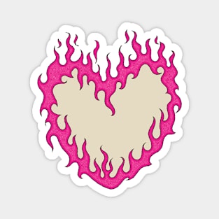 Pink Flaming Heart Magnet