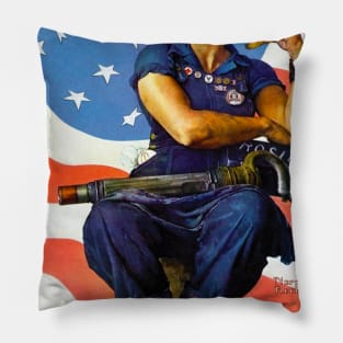 Rosie the Riveter WW2 Poster Retro Pillow