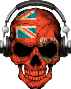 Dark Skull Deejay with Bermuda Flag Magnet