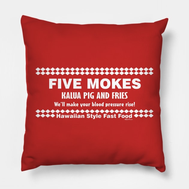 Five Mokes Kalua Pig and Fries Pillow by badtuna