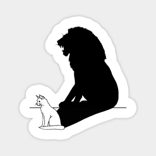 Cat with roaring lion shadow Magnet