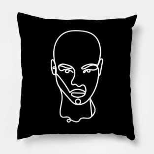 One Line Art African Women Pillow