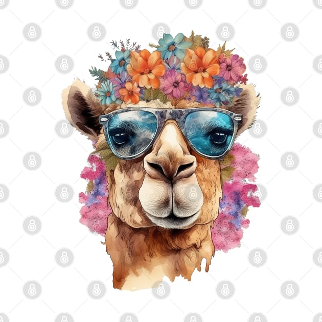 Watercolor Floral Camel by Chromatic Fusion Studio