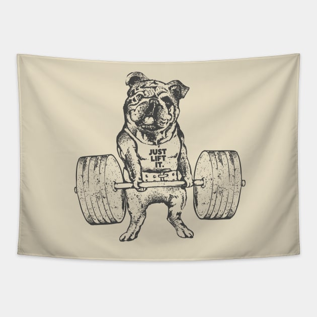 ENGLISH BULLDOG LIFT Tapestry by huebucket