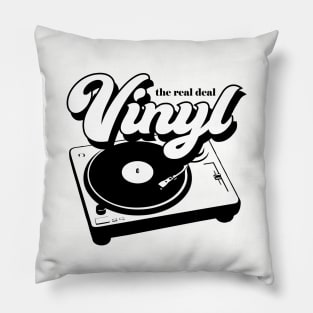 Vinyl Records - The Real Deal - Retro Record Player Turntable Pillow