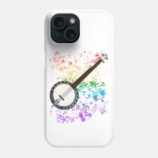 Banjo Banjoist Rainbow Colours Folk Musician Phone Case