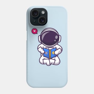 Cute Astronaut Reading Book Space Cartoon Phone Case