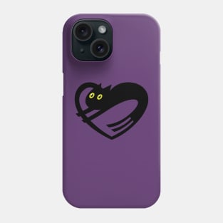 Black Heart Cat Phone Case