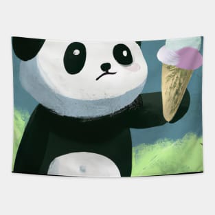 Panda with Ice Cream Tapestry