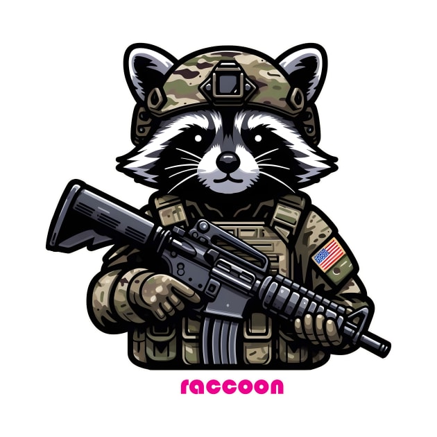 Tactical Raccoon by Rawlifegraphic