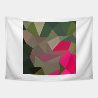 Cerise Red Green Abstract Low Polygon Background Tapestry