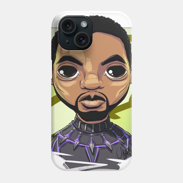 Pop Culture Caricature #5 - Black Panther Phone Case by yazgar