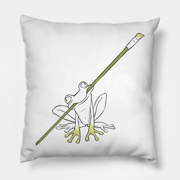 brush frog Pillow by zstith