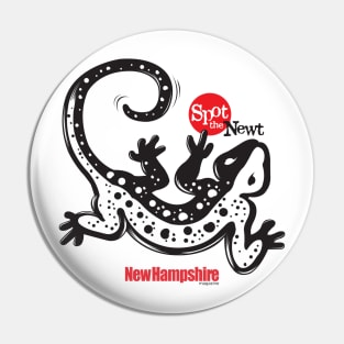 Spot the Newt (black, white and red graphic) Pin