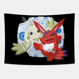 Terriermon and elecmon cute Tapestry